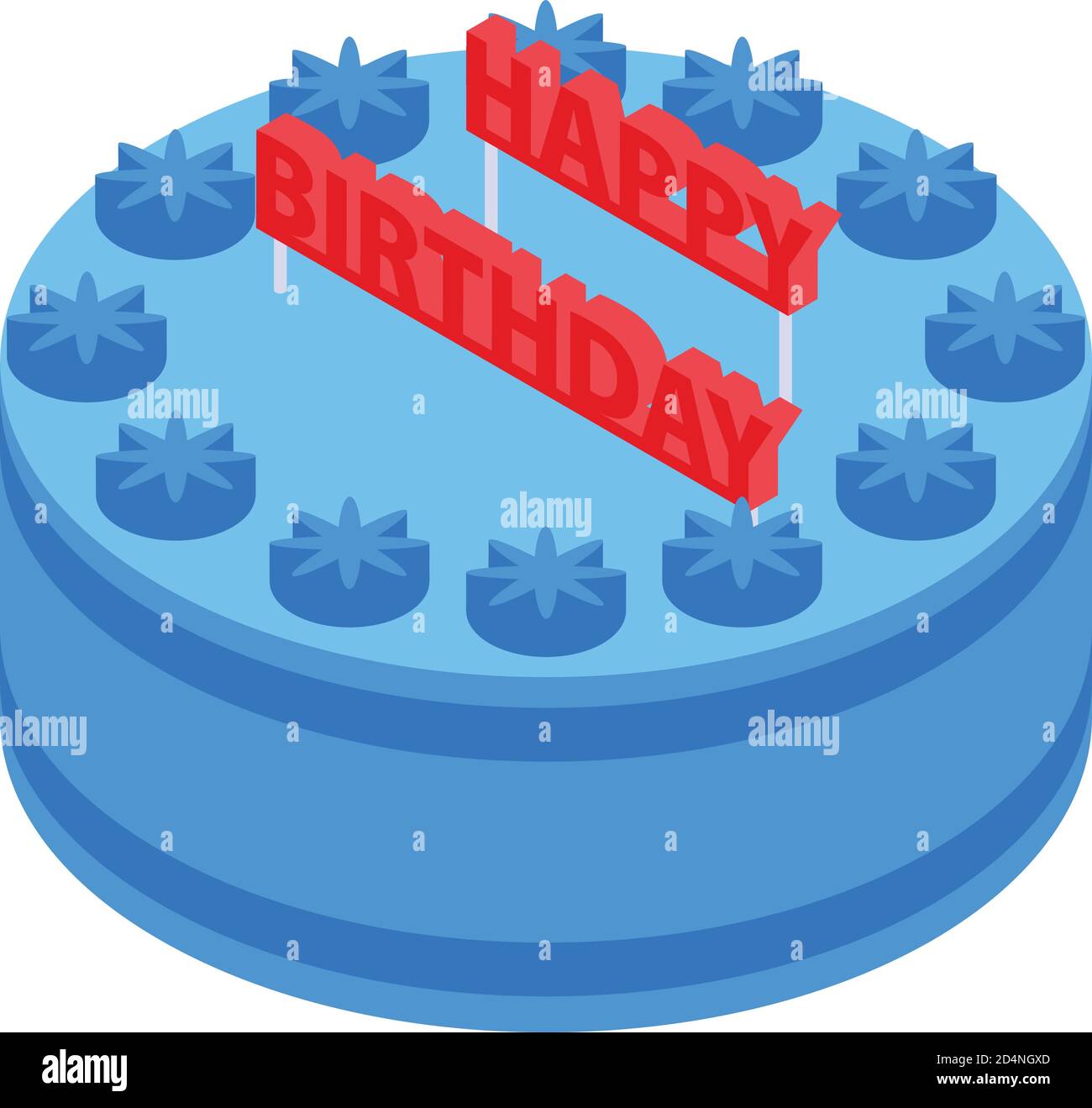Birthday sweet cake icon, isometric style Stock Vector Image & Art - Alamy