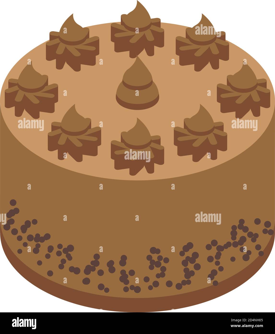 Holiday cake icon, isometric style Stock Vector