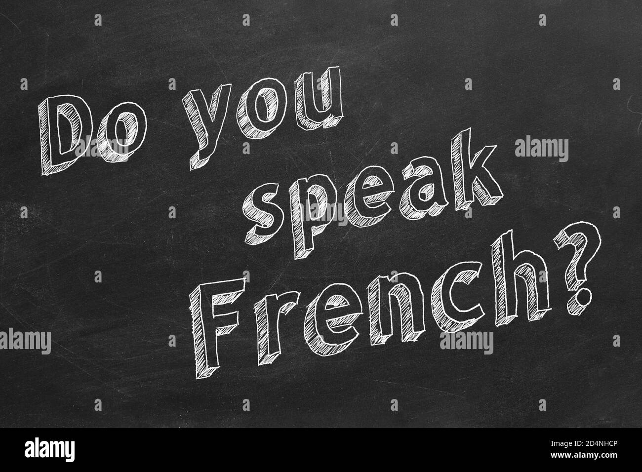 Hand drawing "Do you speak French?" on blackboard Stock Photo Alamy