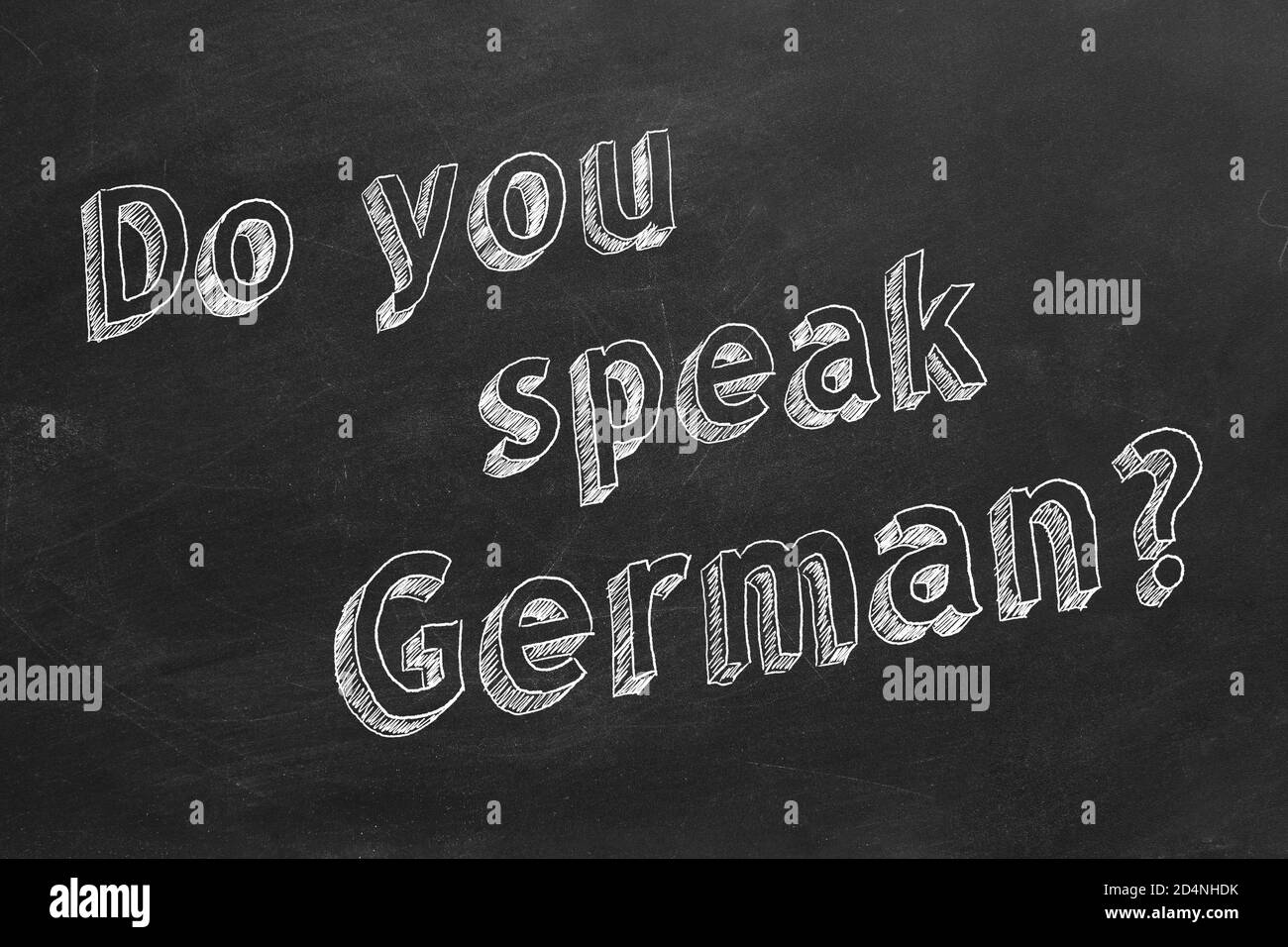 Hand drawing 'Do you speak German?' on blackboard Stock Photo