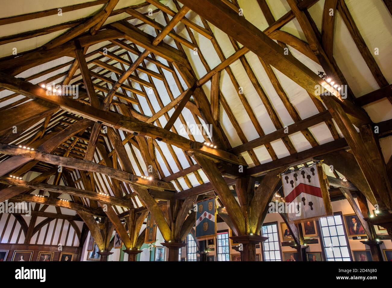UK, England, Yorkshire, York, Piccadilly, Merchant Adventurers Hall, C14th meeting place, great hall roof Stock Photo