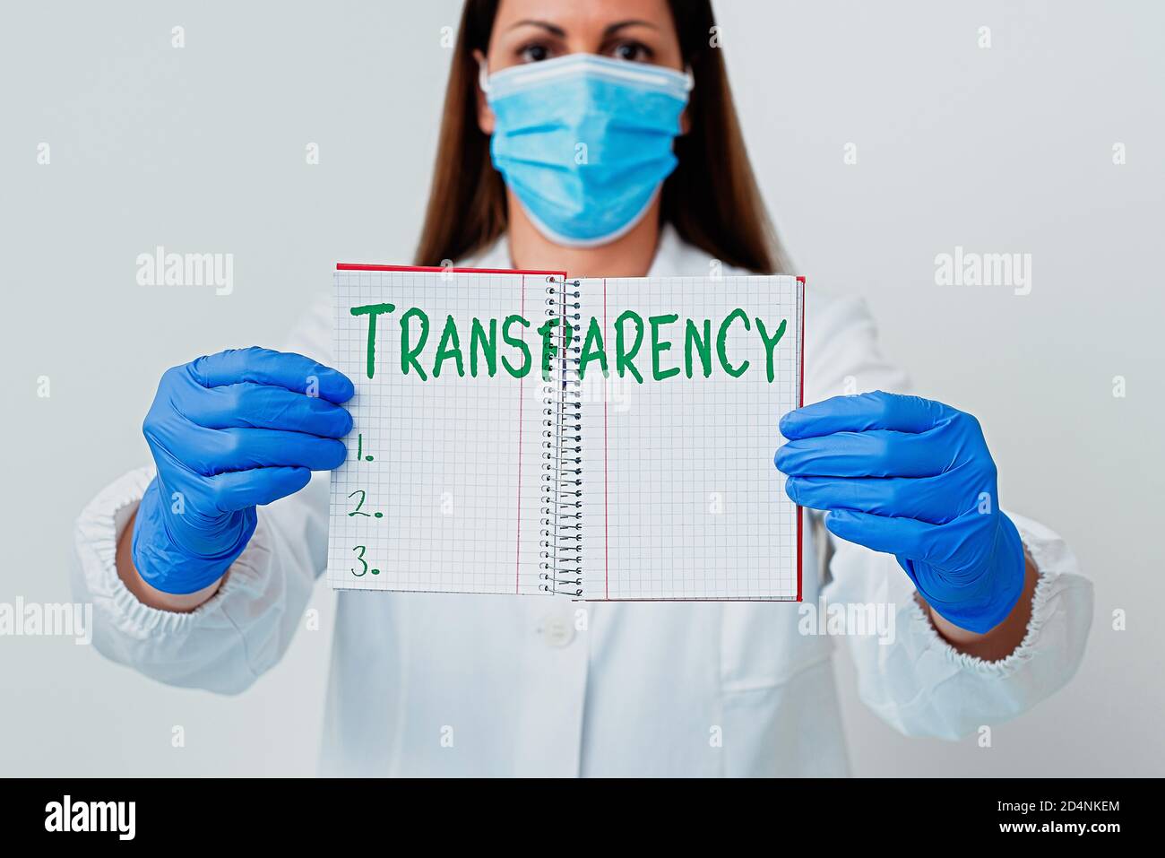 Word writing text Transparency. Business photo showcasing something transparent especially a picture viewed by light Laboratory technician featuring e Stock Photo