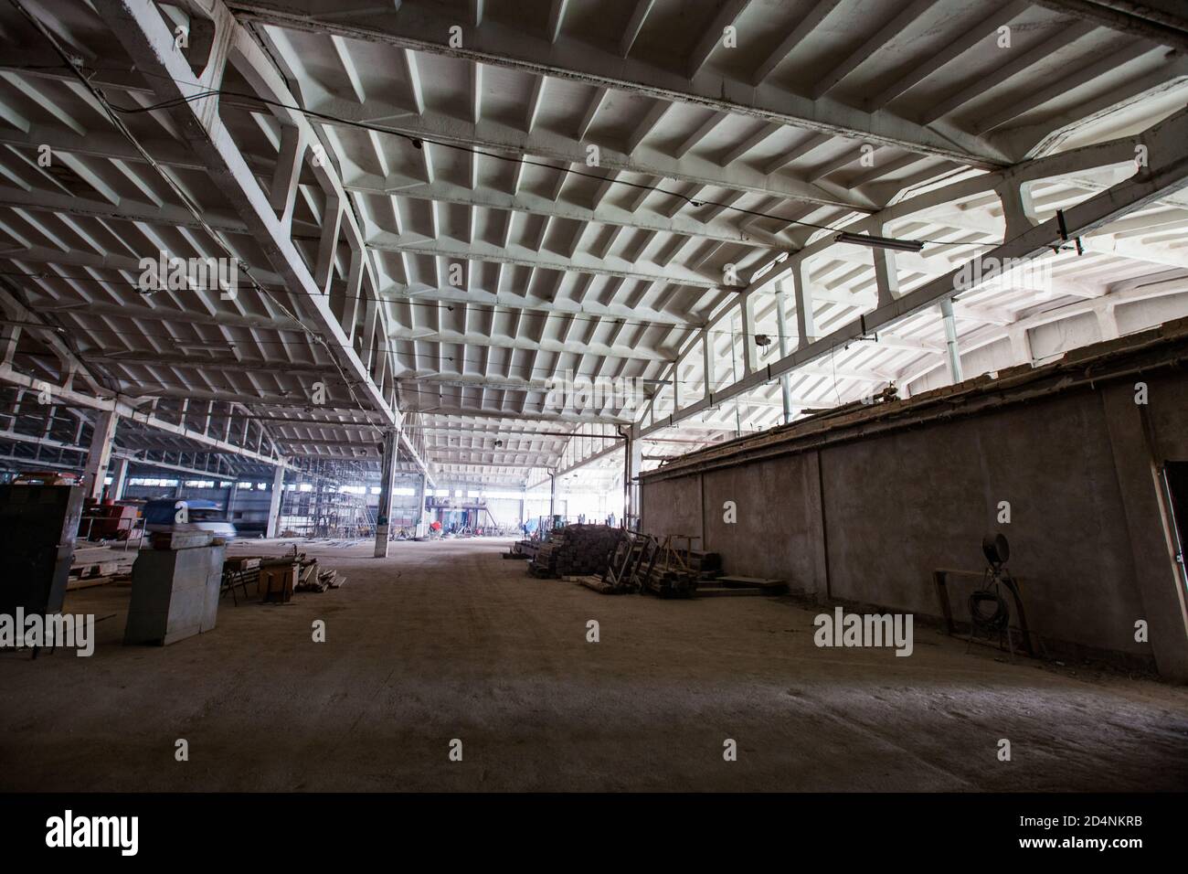 Shymkent/Kazakhstan - April 27 2012: Glass factory Darkhan. New warehouse construction. Stock Photo