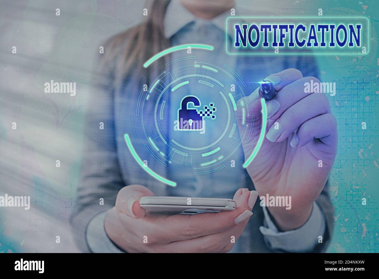 Conceptual hand writing showing Notification. Concept meaning act or