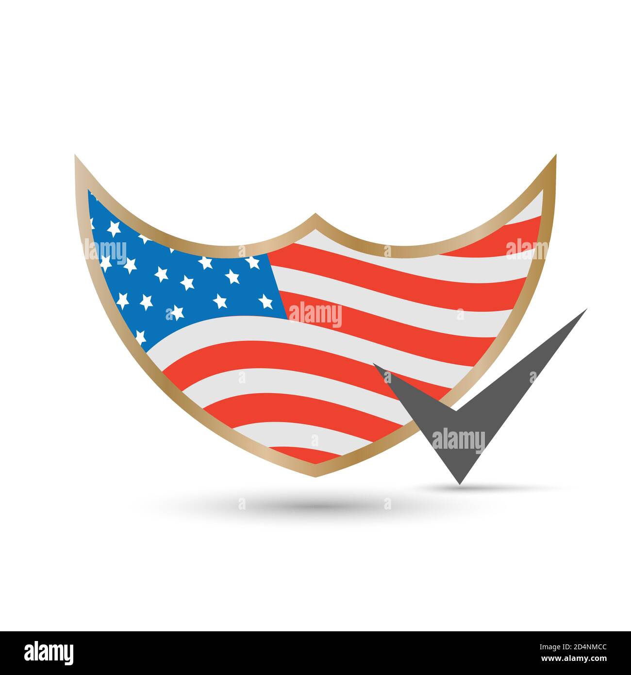 USA election with the shield and checkbox Stock Vector