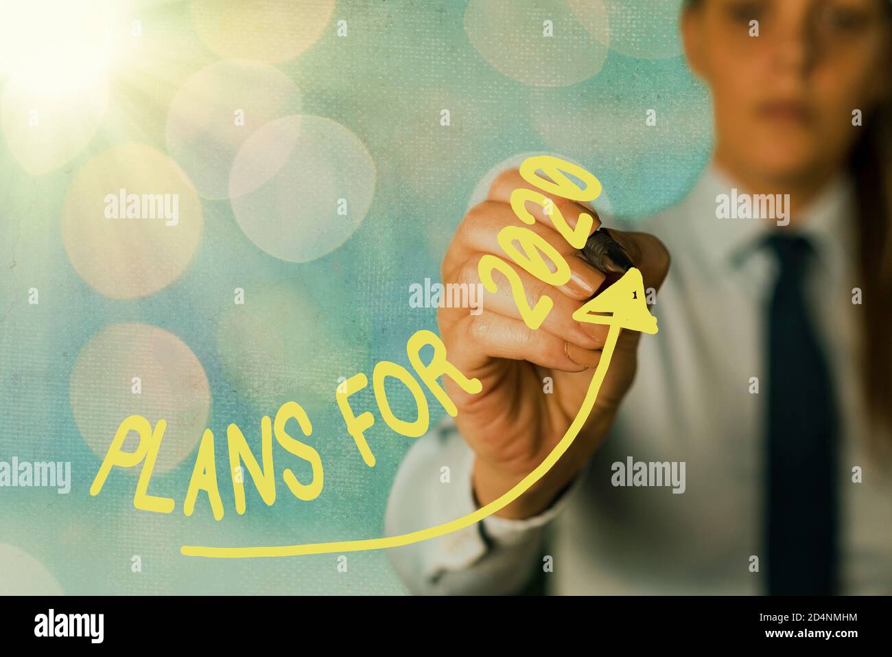 Writing note showing Plans For 2020. Business concept for an intention ...