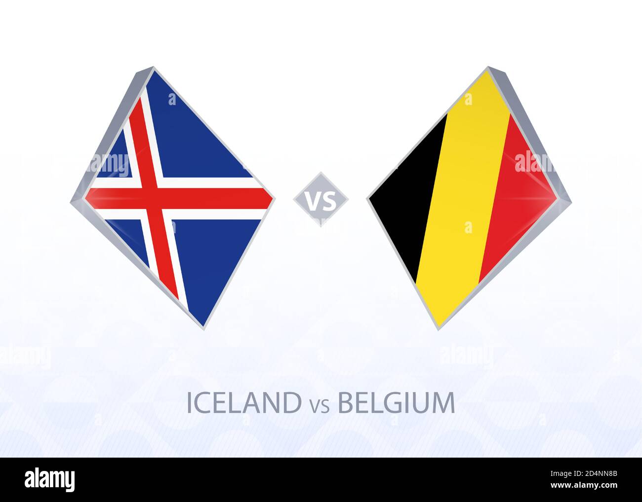 Europe football competition Iceland vs Belgium, League A, Group 2. Vector illustration. Stock Vector