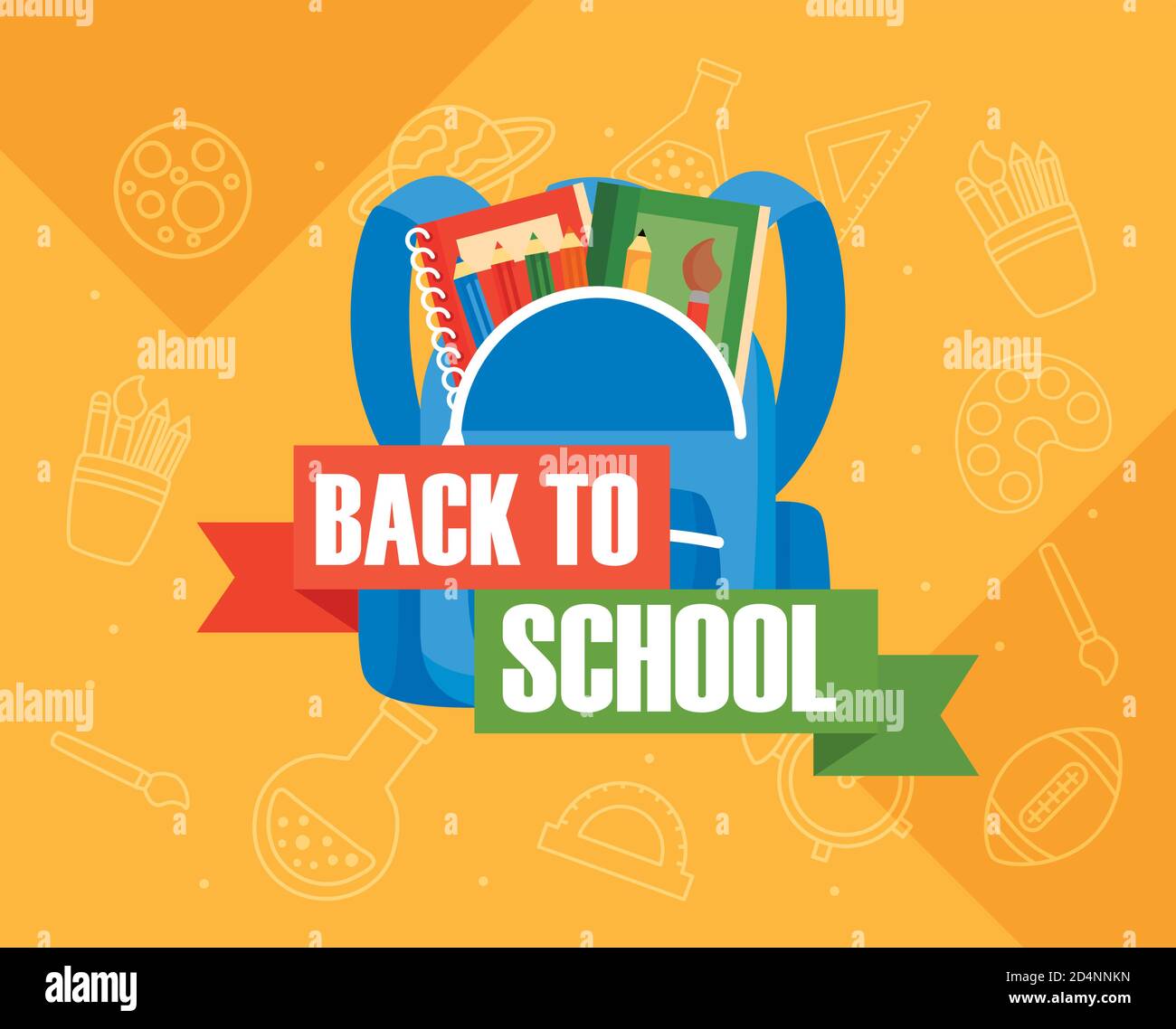 back to school poster with vector illustration design Stock Vector ...