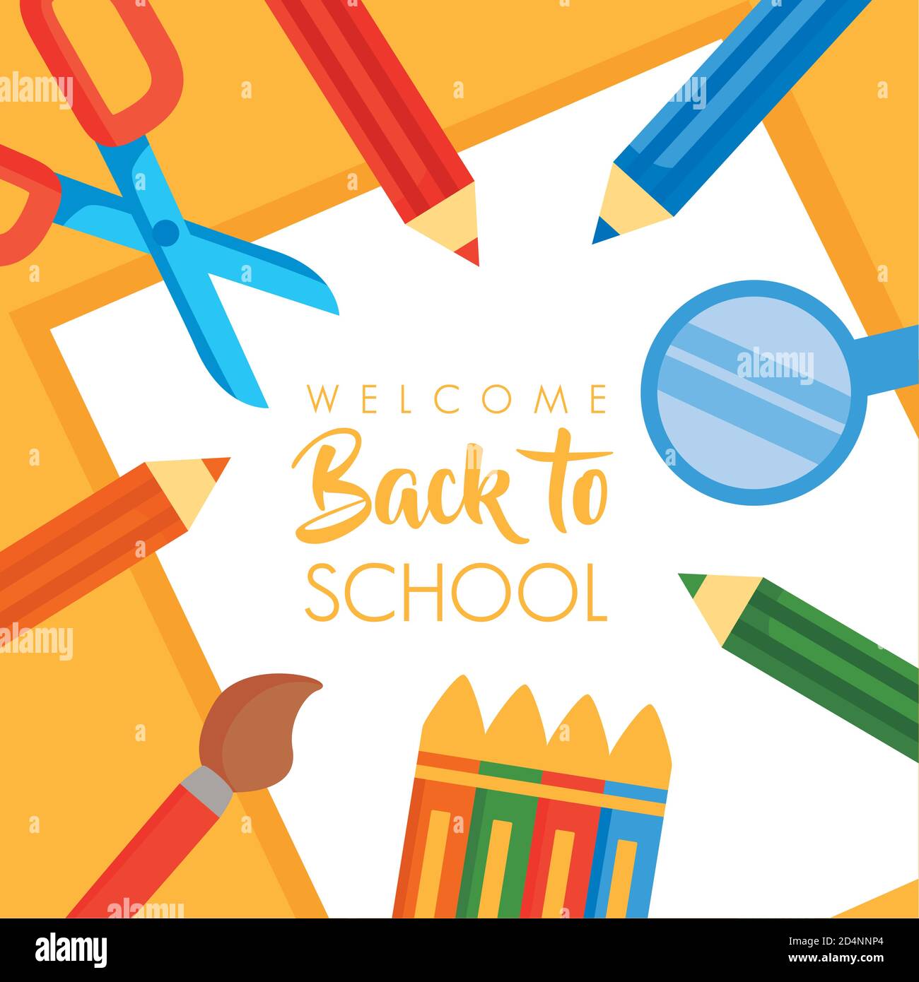 back to school poster with vector illustration design Stock Vector ...