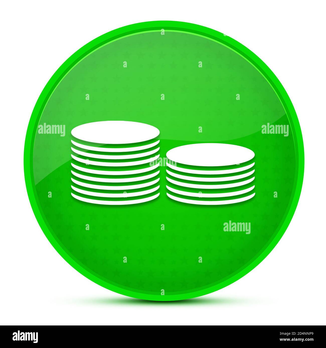 Coins money aesthetic glossy green round button abstract illustration