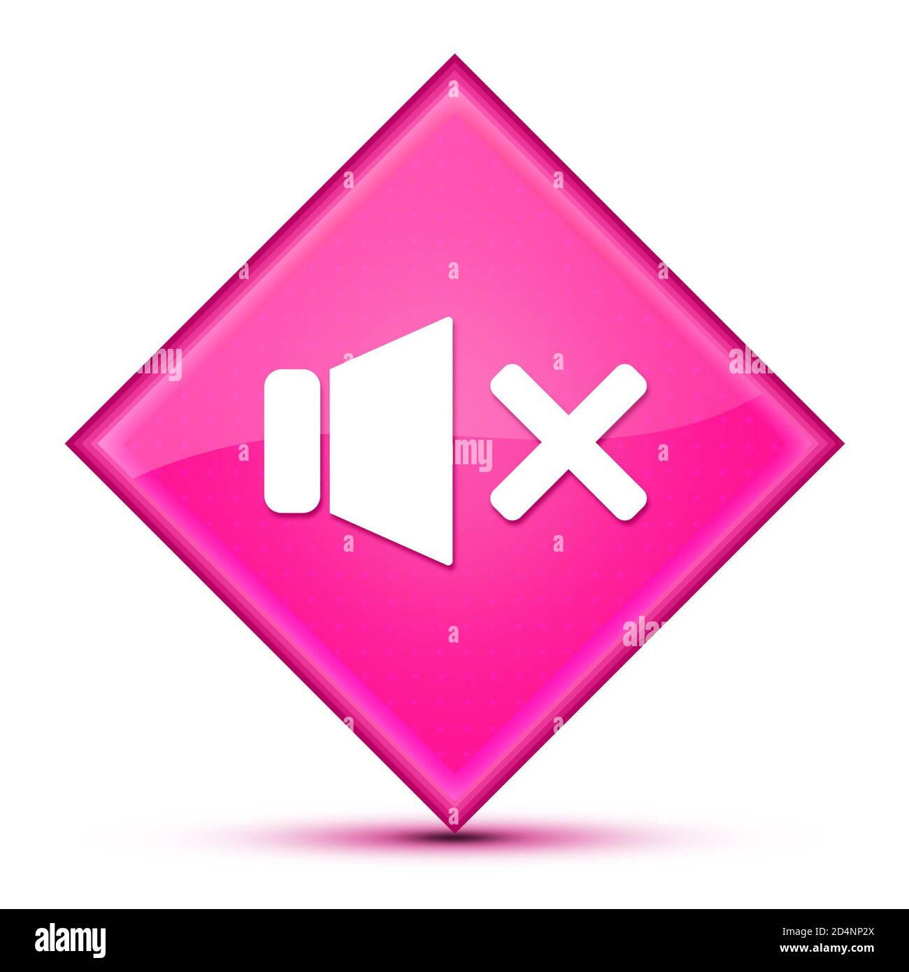 Mute sound icon isolated on luxurious wavy pink diamond button abstract illustration Stock Photo