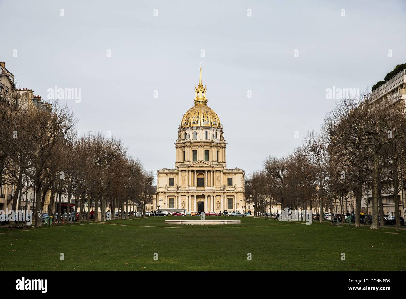 Paris, France - 15 December , 2019: The National Residence of the Invalids in Paris, a hospital and a retirement home for war veterans. View on the fa Stock Photo