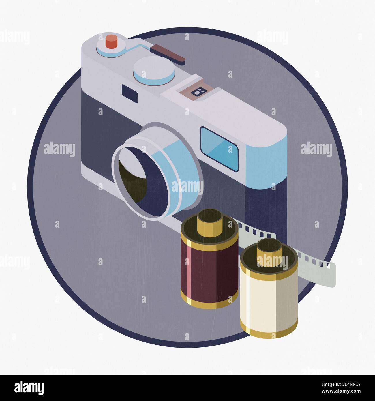 Vintage analog camera with roll films, 3D illustration Stock Photo - Alamy