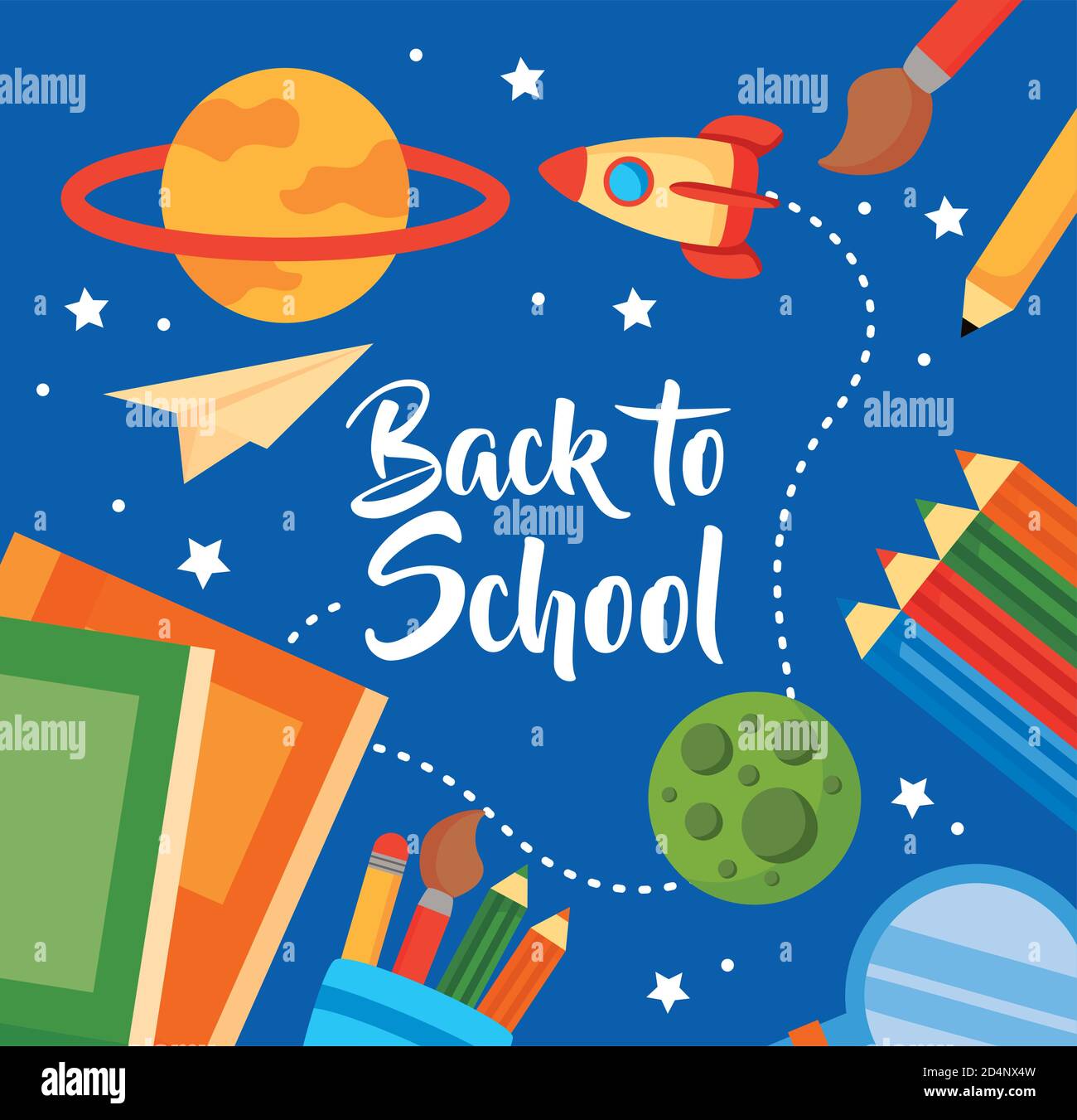 back to school poster with vector illustration design Stock Vector