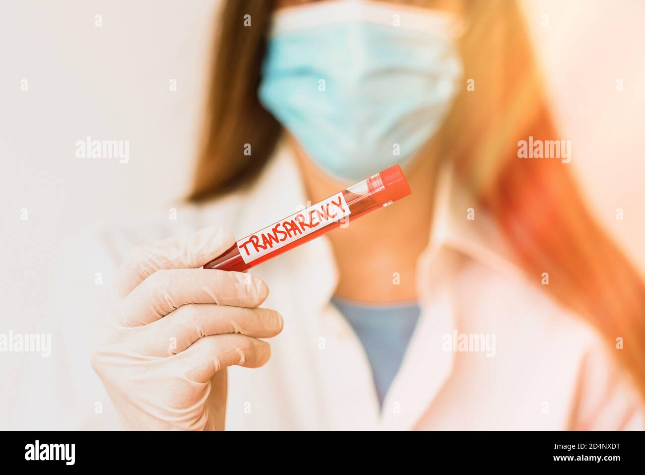 Text sign showing Transparency. Business photo text something transparent especially a picture viewed by light Laboratory blood test sample shown for Stock Photo