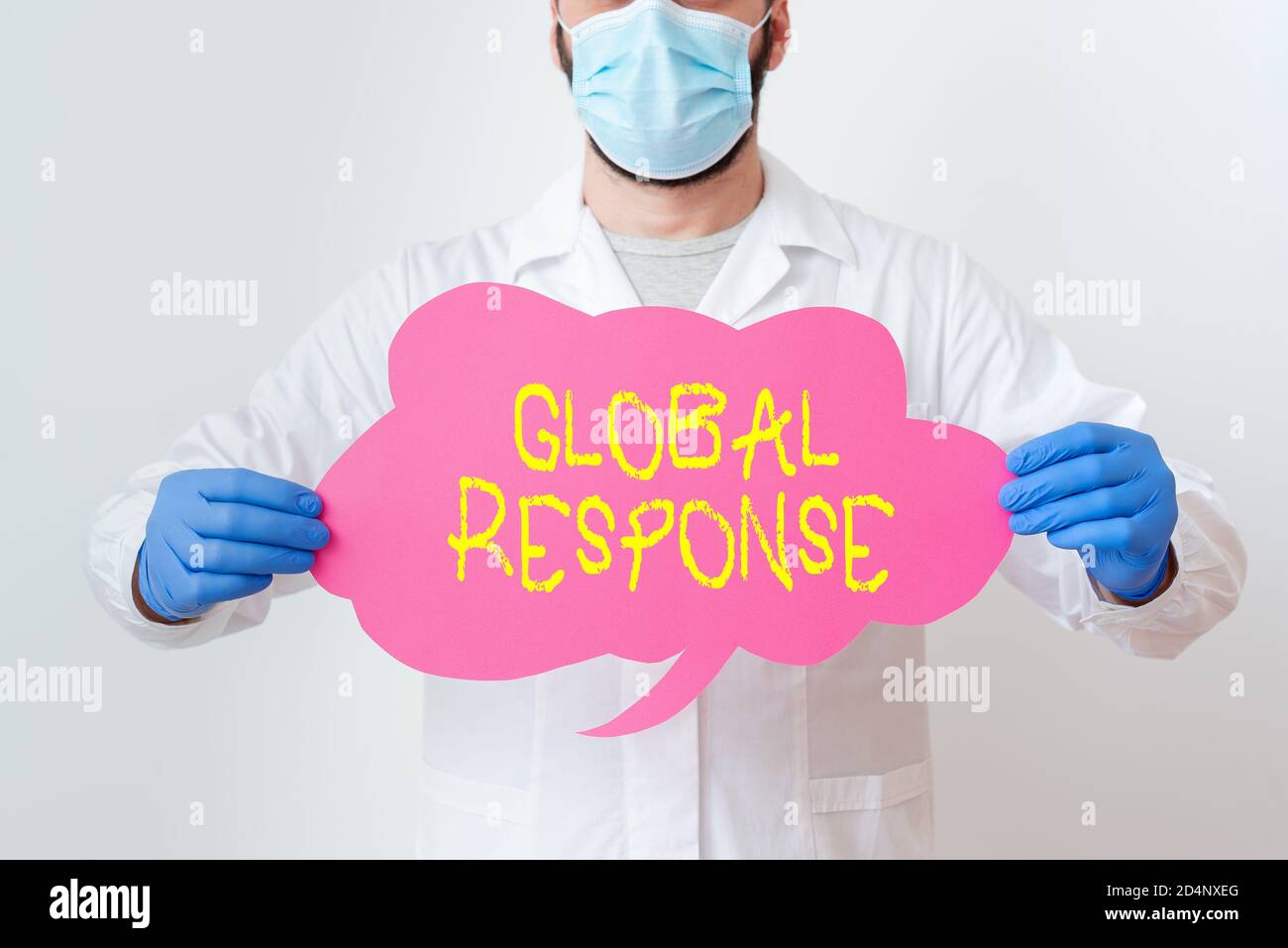 Text sign showing Global Response. Business photo showcasing indicates ...