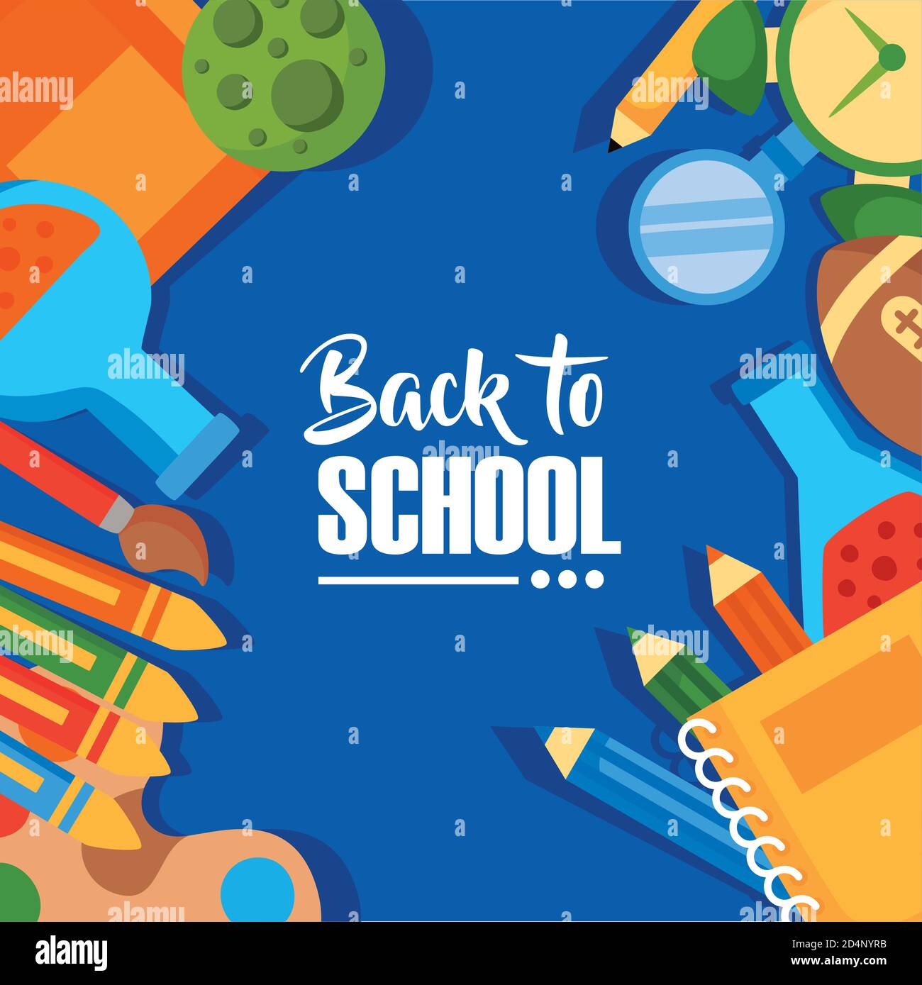 back to school poster with vector illustration design Stock Vector ...