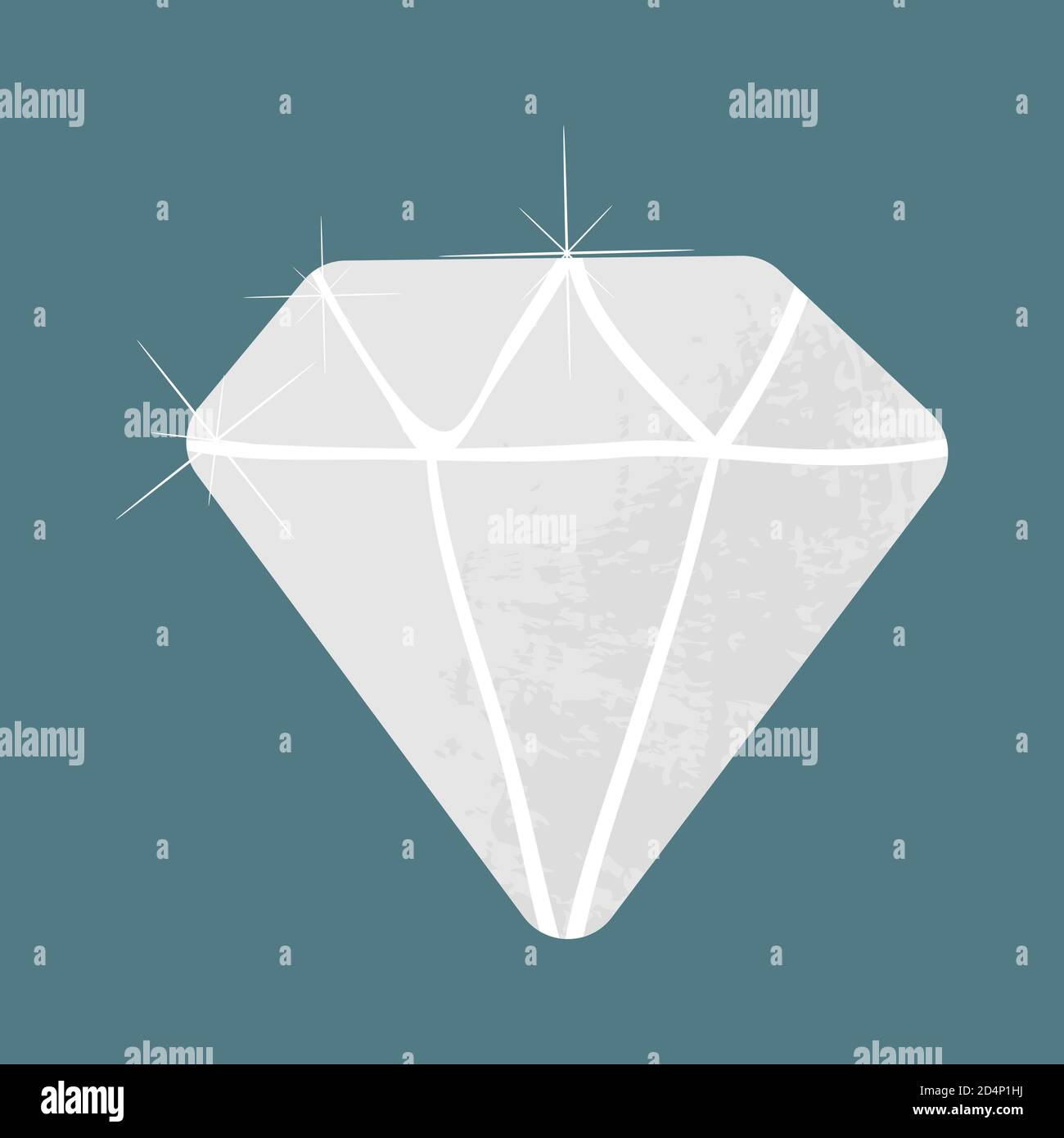 Diamond Vector Icon Illustration. Jewelry brilliant Isolated. Vector Flat Cartoon Style for Web, Banner, Stickers, Background Stock Vector