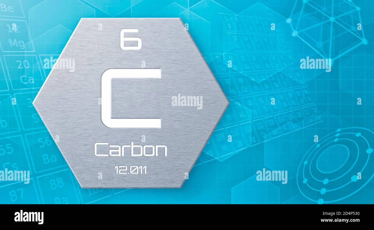 Chemical element of the periodic table - Carbon Stock Photo - Alamy