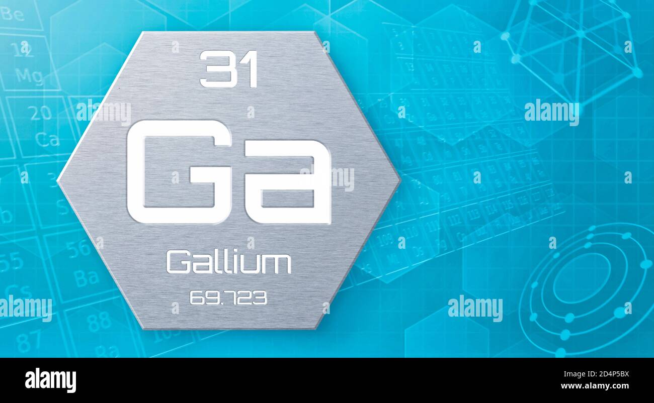Chemical element of the periodic table - Gallium Stock Photo - Alamy