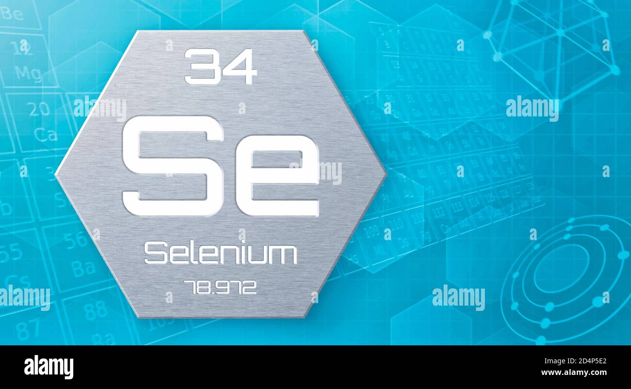 Chemical element of the periodic table - Selenium Stock Photo