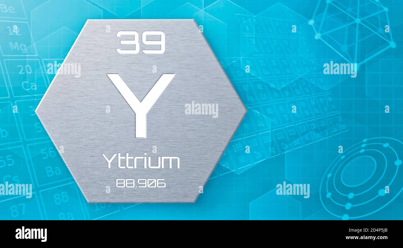 Chemical element of the periodic table Yttrium Stock Photo Alamy