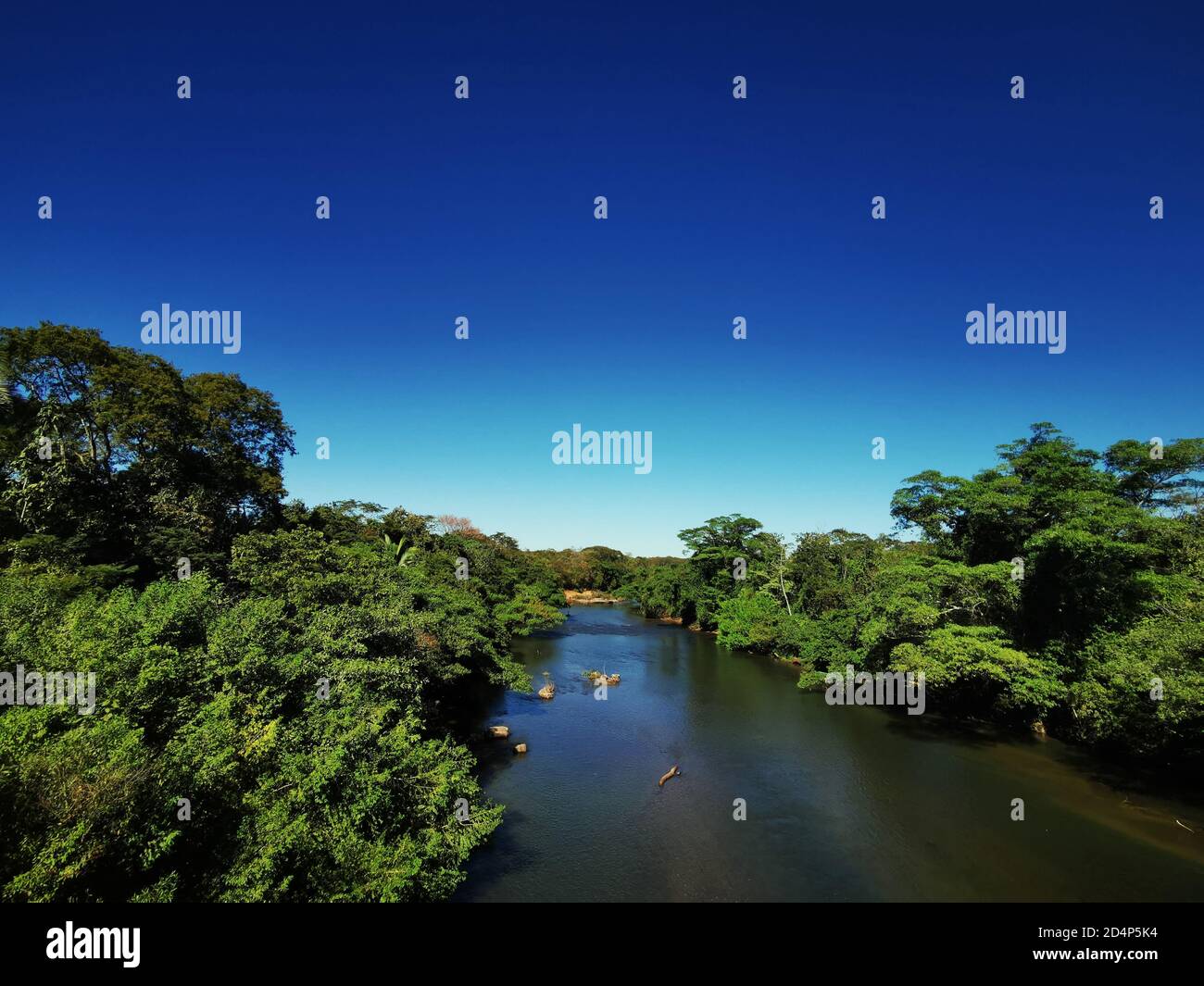 View upriver of the Cuiaba river, Mato grosso, Brazil Stock Photo