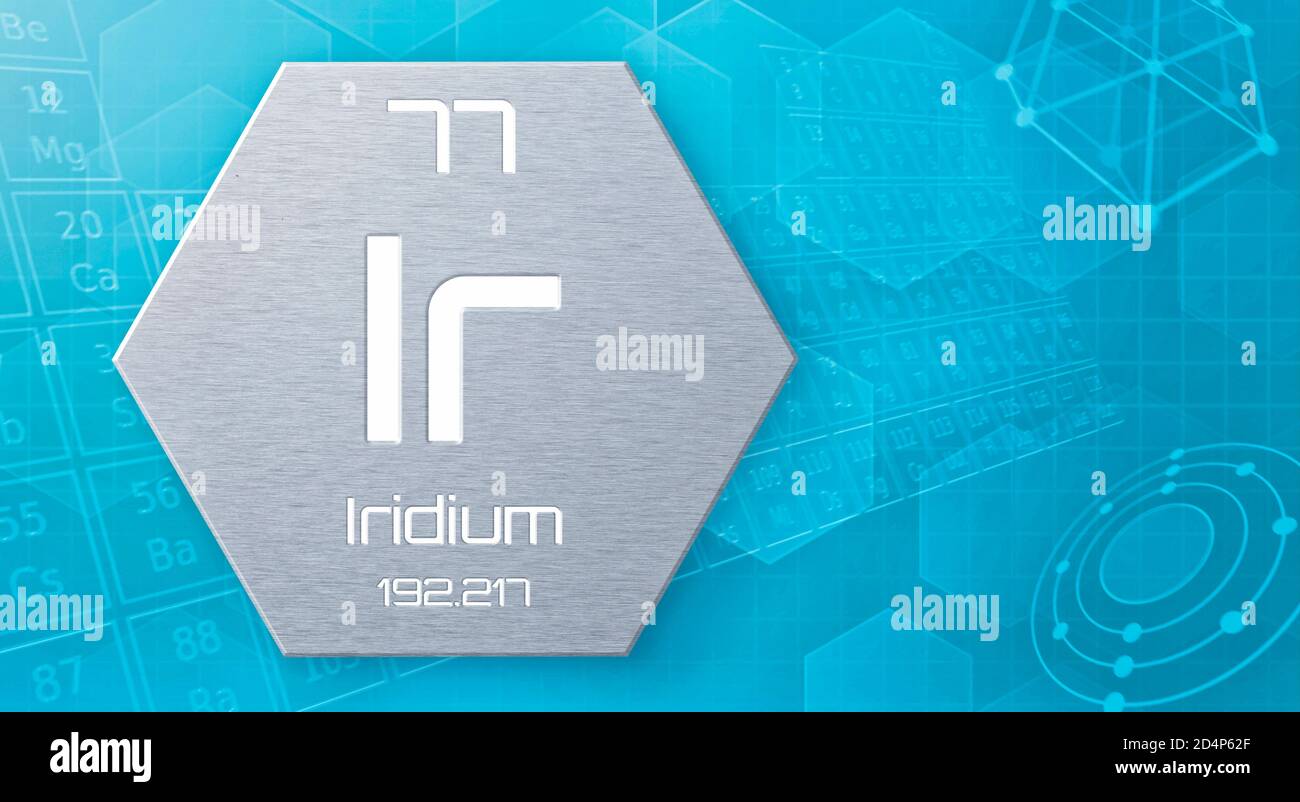Chemical element of the periodic table - Iridium Stock Photo