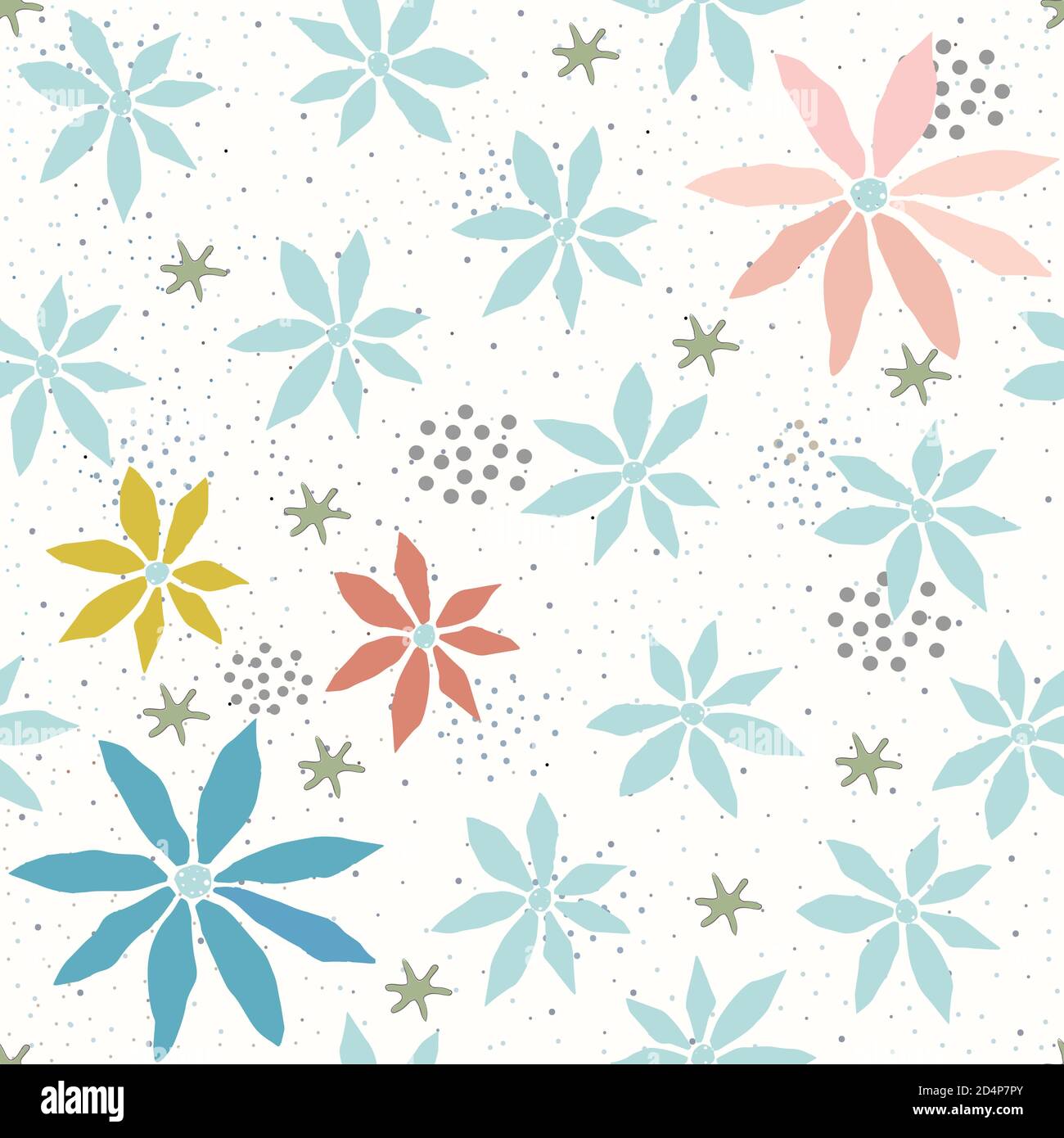 Seamless Pattern with Cute Apples on cute background. Scandinavian Style. Stock Vector