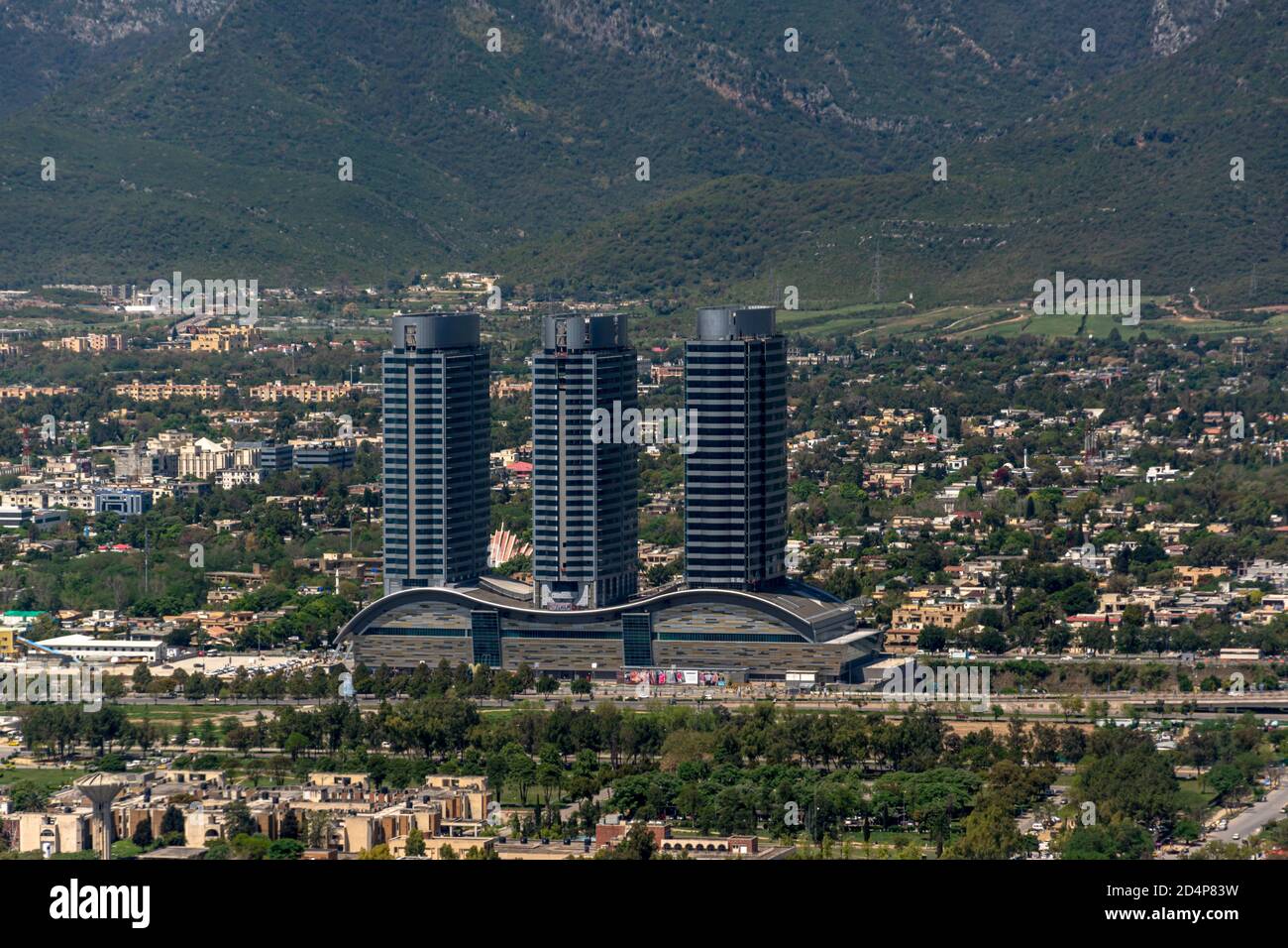 An Aerial View Of Faisal Mosque And Monuments In Islamabad The an-aerial-view-of-faisal-mosque-and-monuments-in-islamabad-the