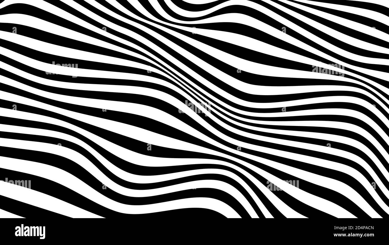 Black and white wave stripe optical abstract design Stock Vector Image ...