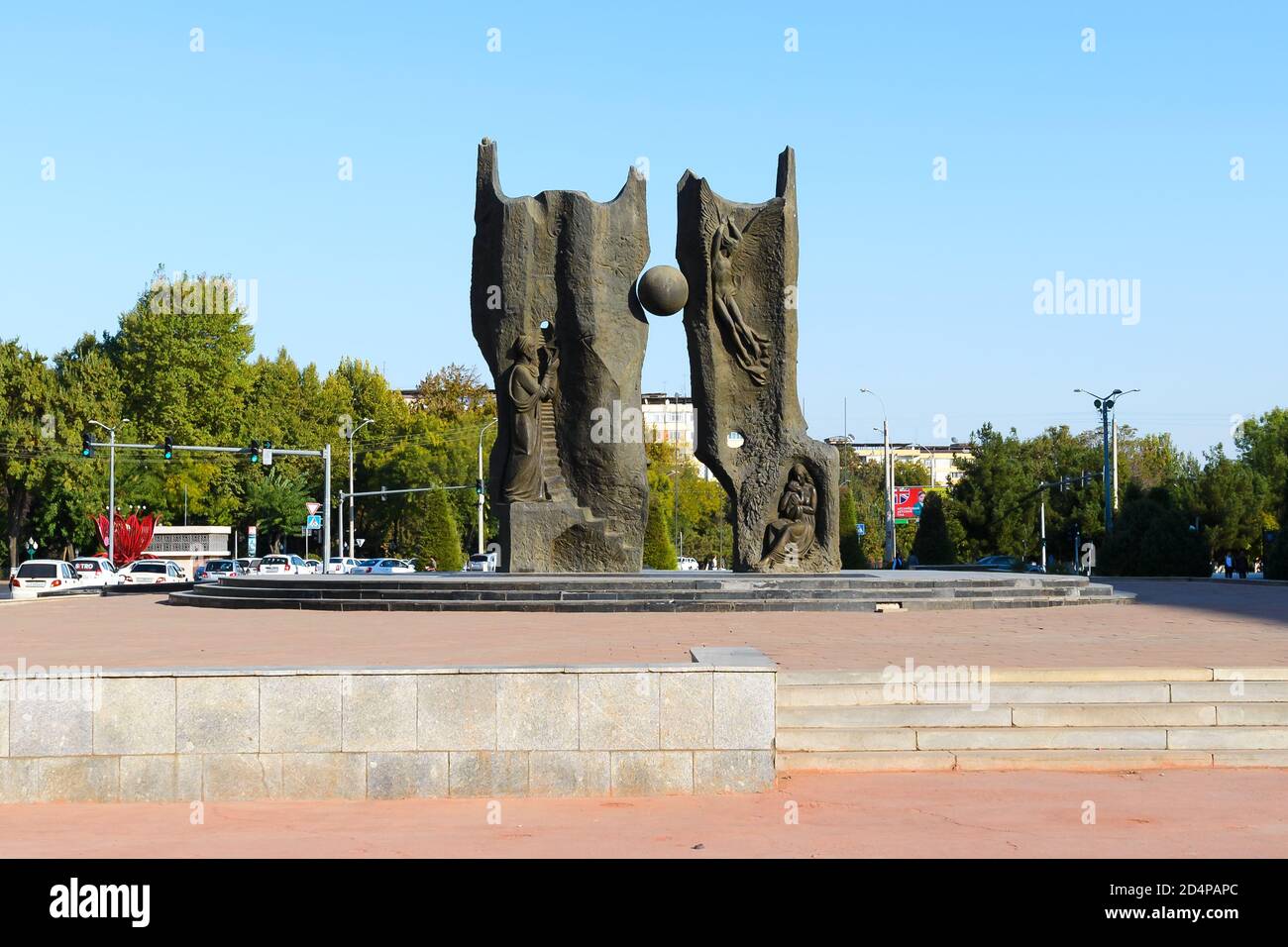 Cosmonaut Monument at Tashkent, Uzbekistan. Stock Photo