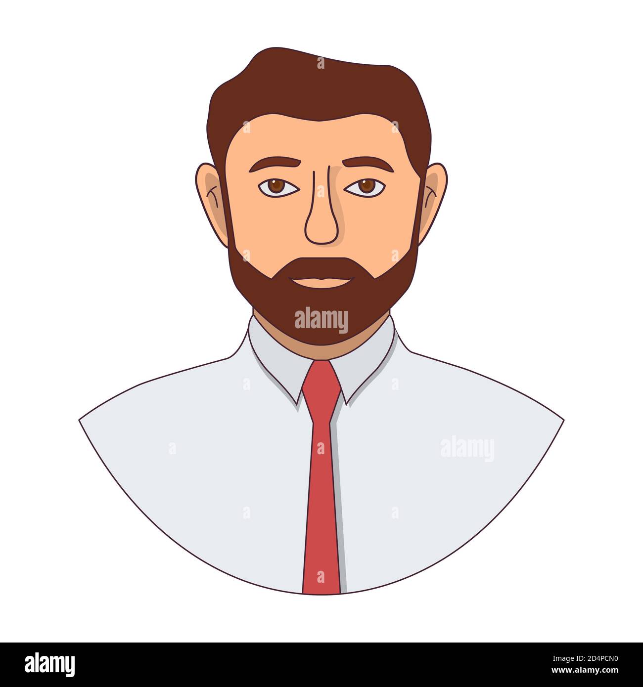 Cartoon character male office staff. Guy with a beard and mustache Stock  Vector Image & Art - Alamy