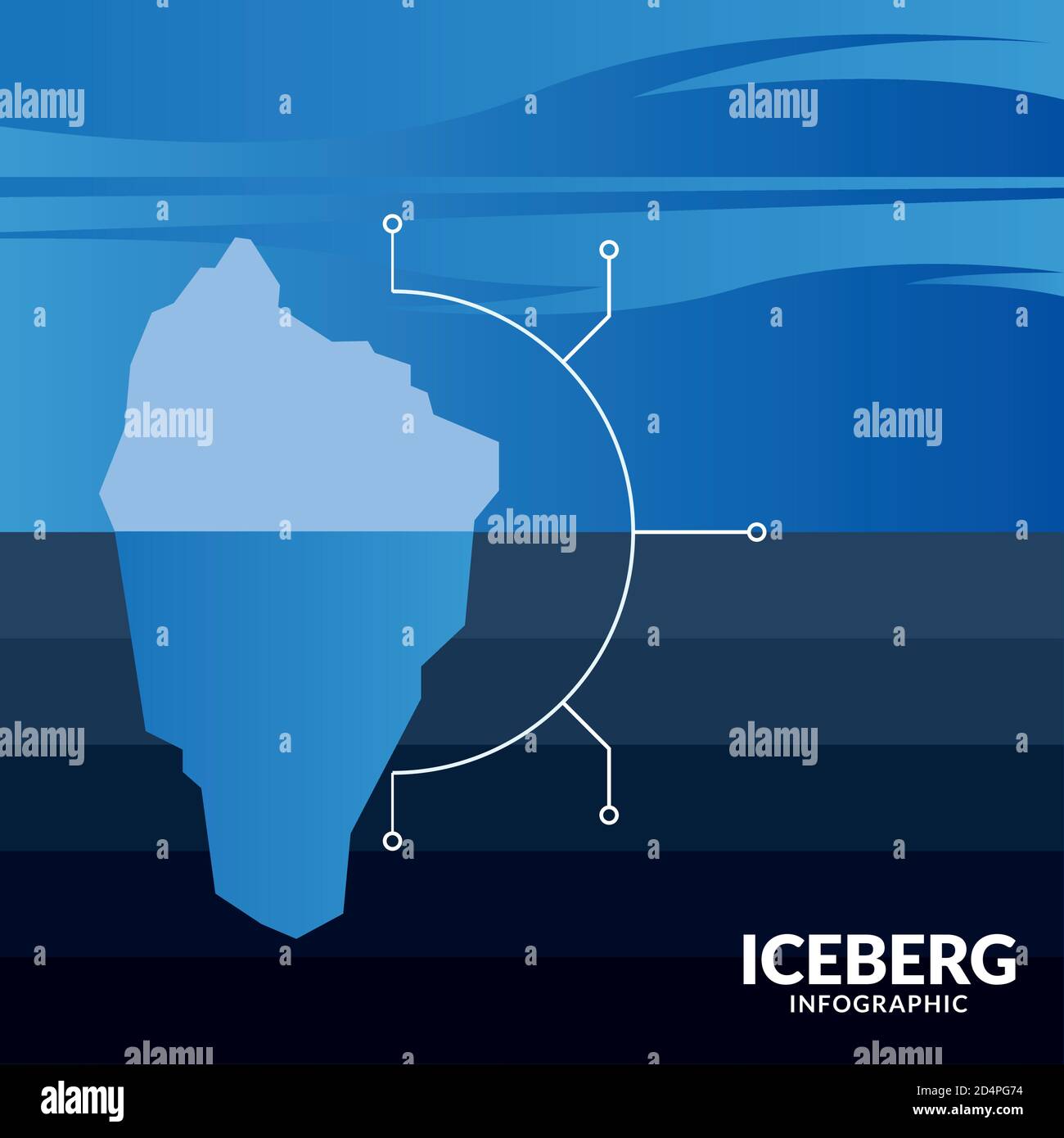 iceberg infographic circular chart design, Data analysis and information theme Vector illustration Stock Vector