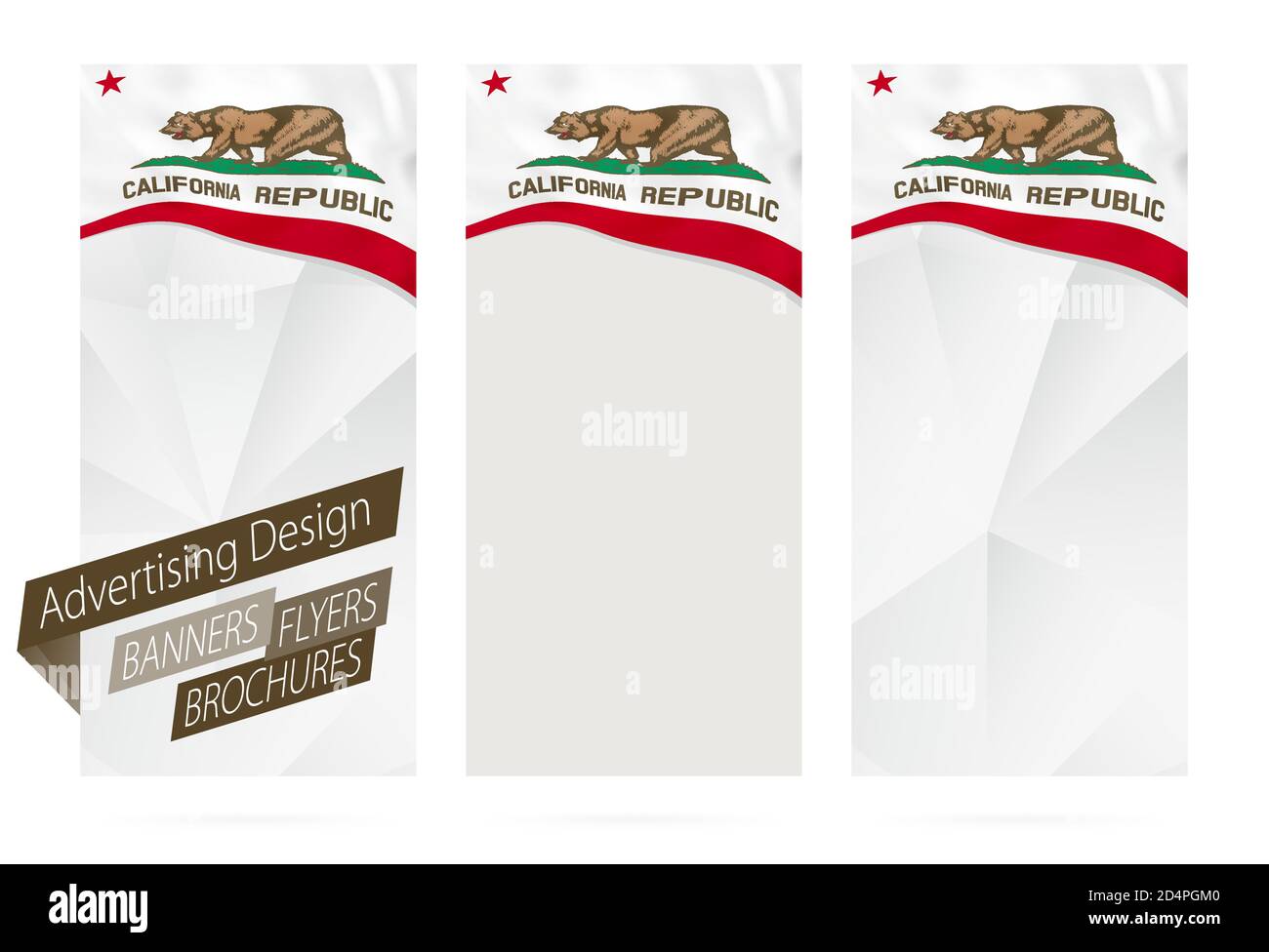 Design of banners, flyers, brochures with California State Flag