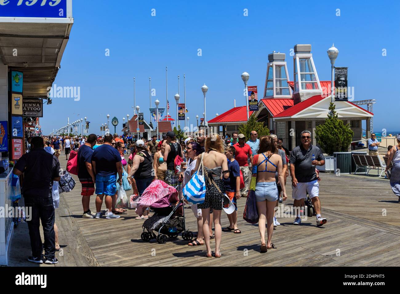 Ocean City, MD, USA May 26, 2018 Stores, shops, and eateries attract