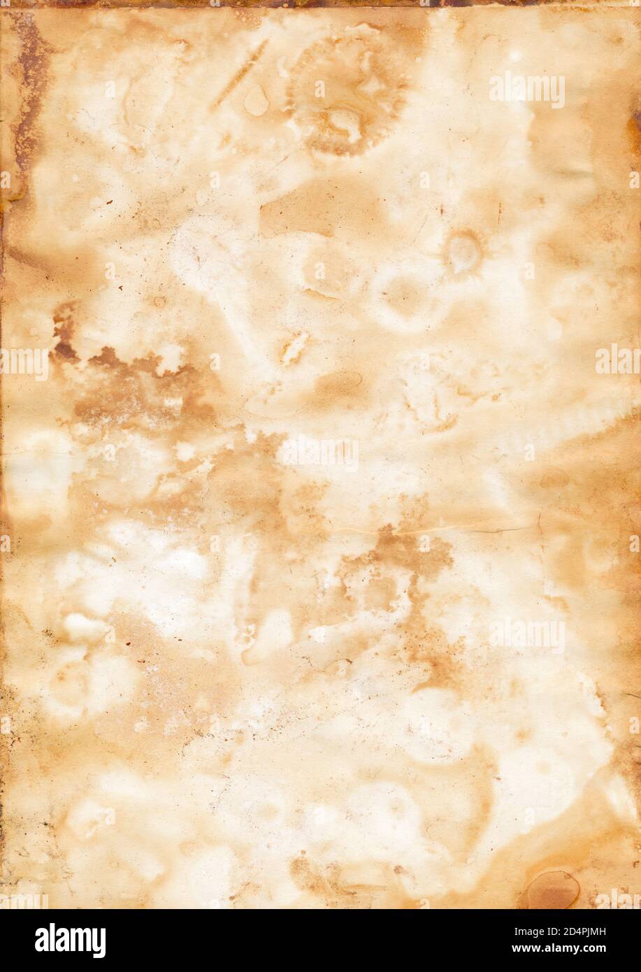 Dirty sheet of paper covered with rust and dust faded with age - dirty paper texture Stock Photo
