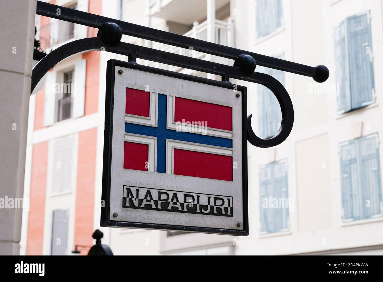 Bordeaux , Aquitaine / France - 10 01 2020 : Napapijri logo and text sign  front of store italian casual-wear brand norwegian flag Stock Photo - Alamy