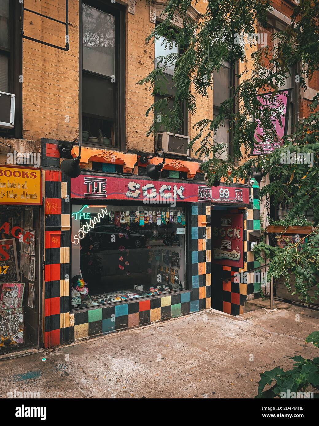 A sock store on Saint Marks Place in the East Village, Manhattan, New