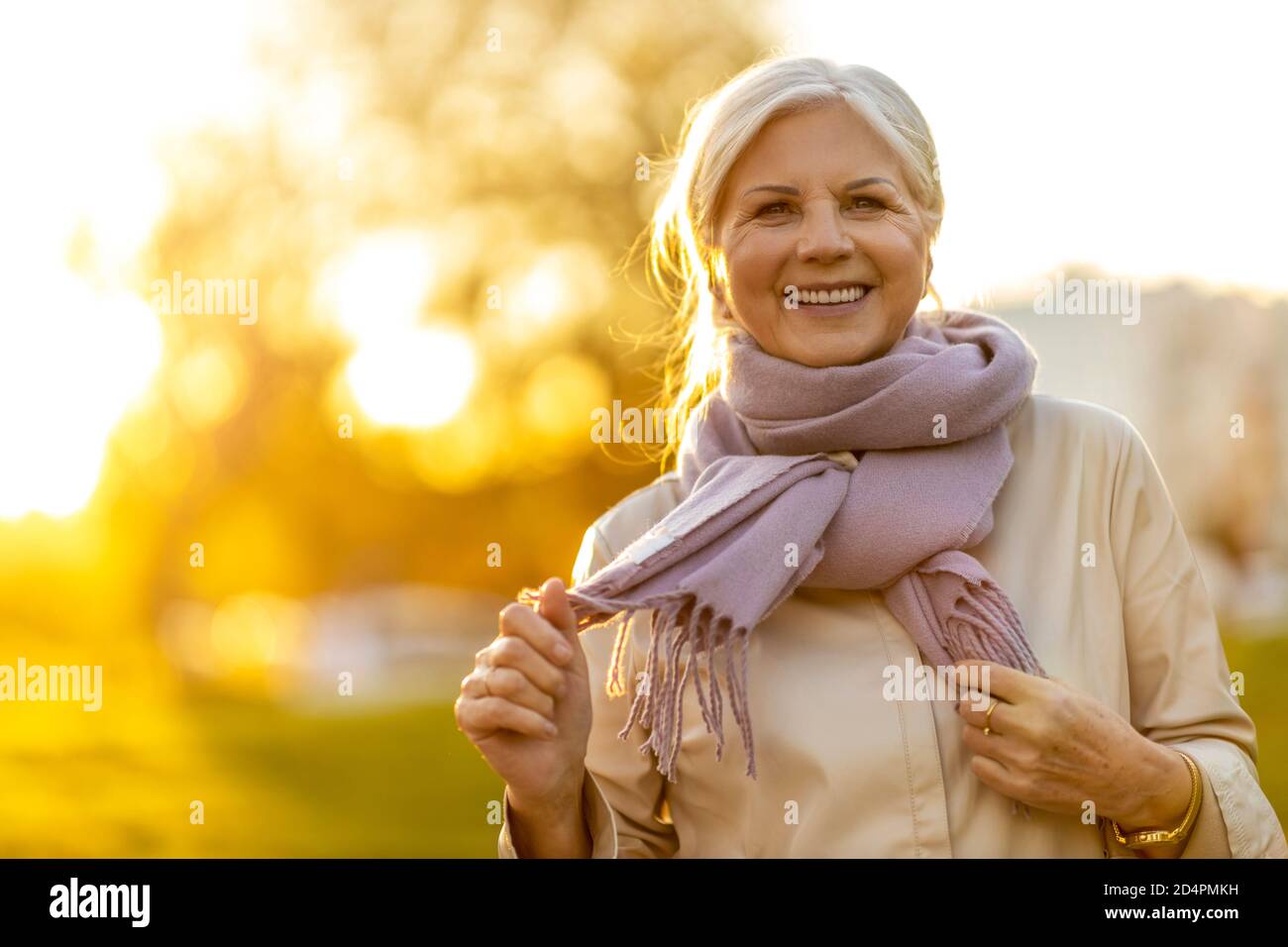 Happy grandmother enjoying sunset hi-res stock photography and images ...