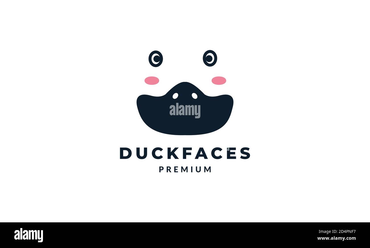duck beak head minimalist logo vector icon illustration design Stock Vector