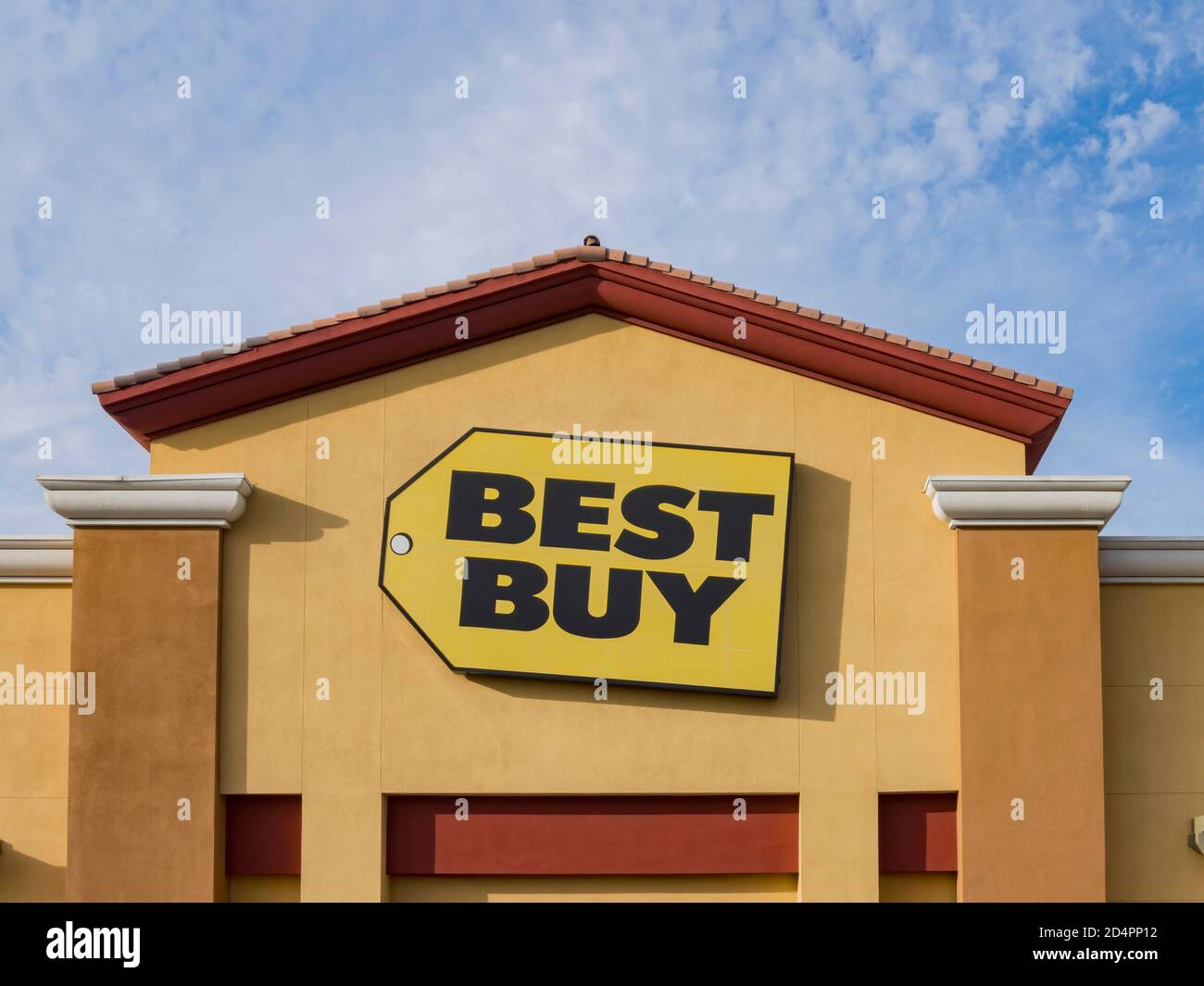 Las Vegas, OCT 8, 2020 Exterior view of the Best Buy store Stock