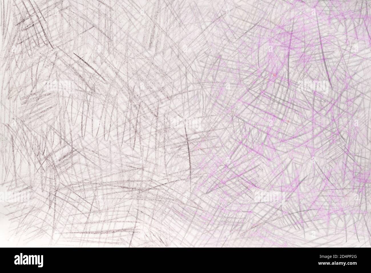 lila and black color pastel crayon background texture on white paper Stock Photo