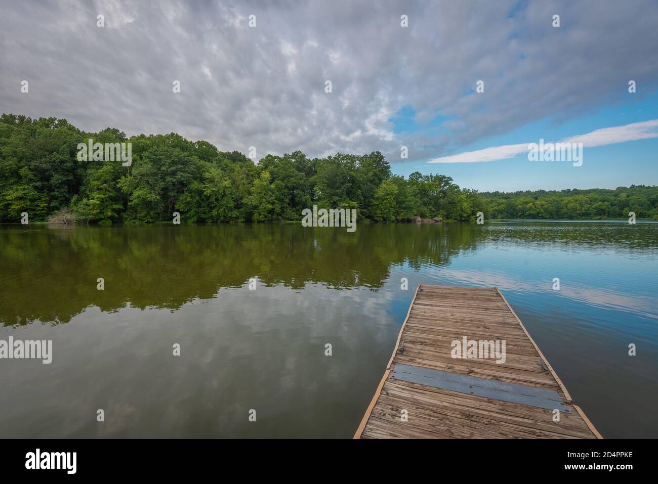 Dock in the lake at Gifford Pinchot State Park, Pennsylvania Stock