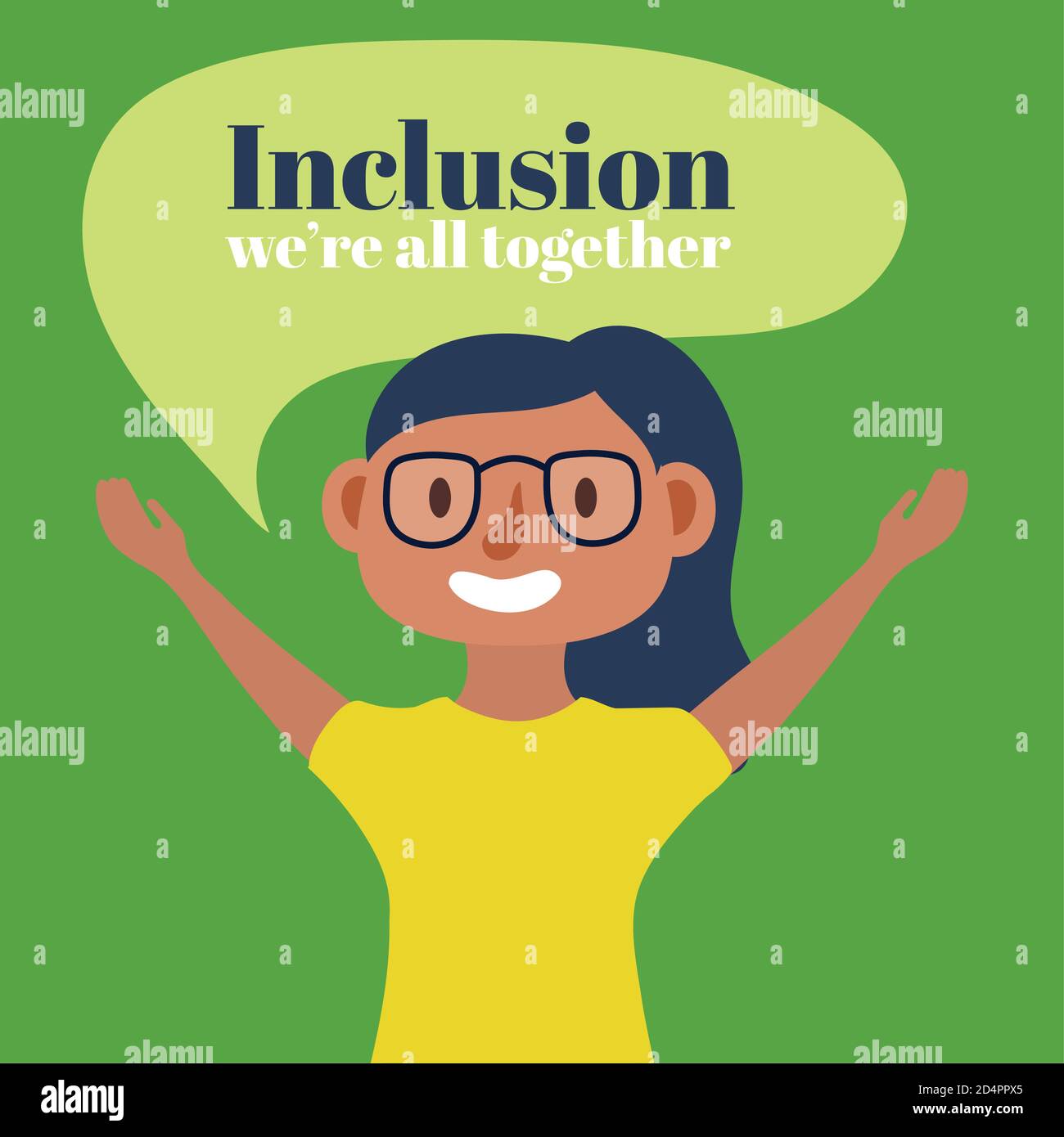 Lettering Inclusion Mixed racial group Stock Vector Images - Alamy