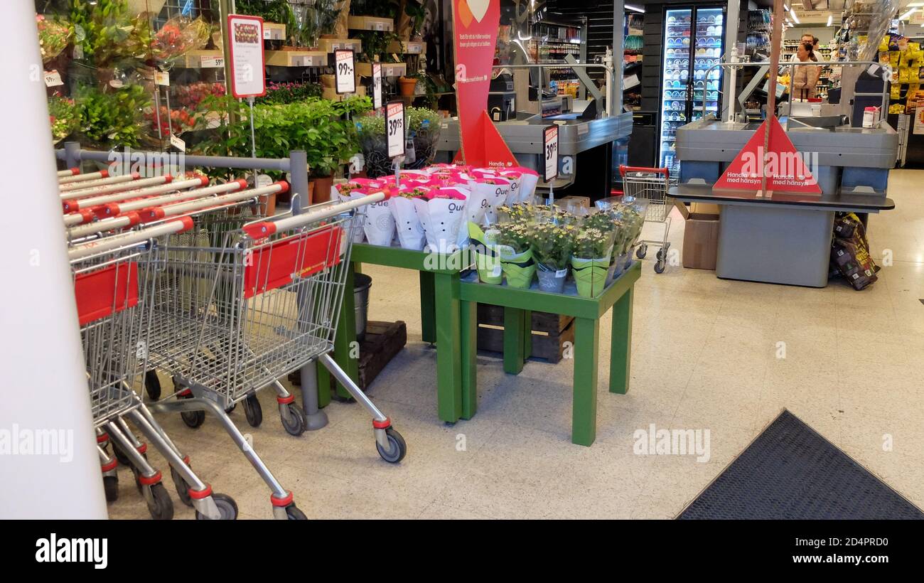 Ica In Store Farm Interior of an ICA supermarket in Stockholm. ICA is a swedish grocery ...