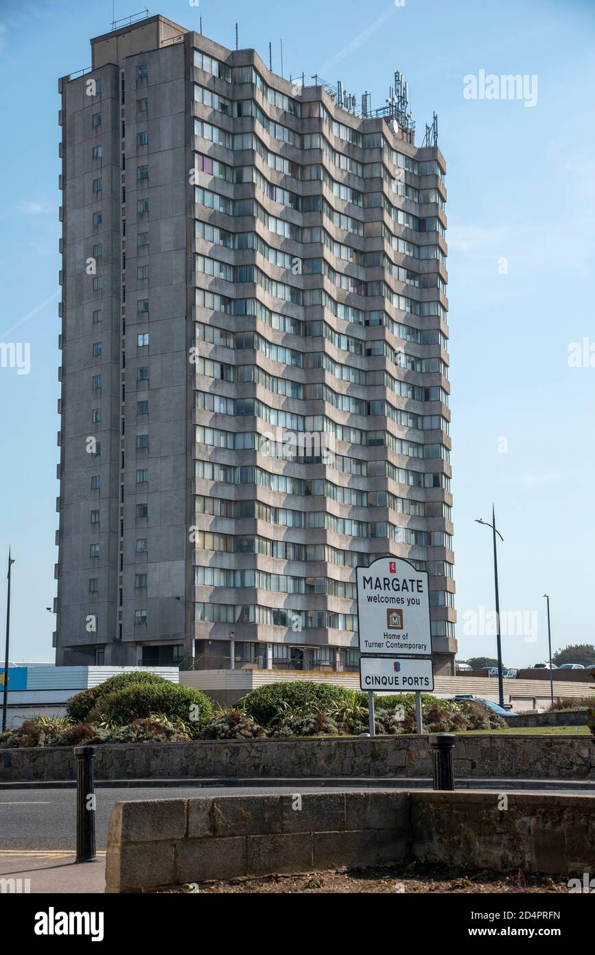 Ramsgate, Kent, England, UK. 2020. roadsign into Ramsgate with