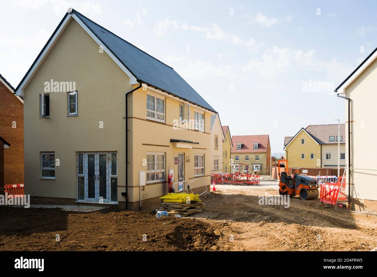 New houses under construction in the UK at Thornbury, South