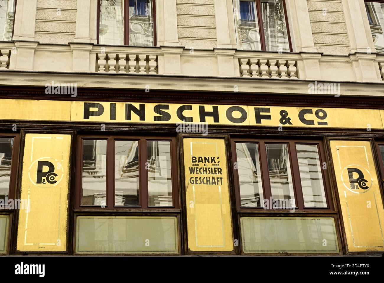 Vienna, Austria. Old private bank Pinschof & Co in Vienna Stock Photo