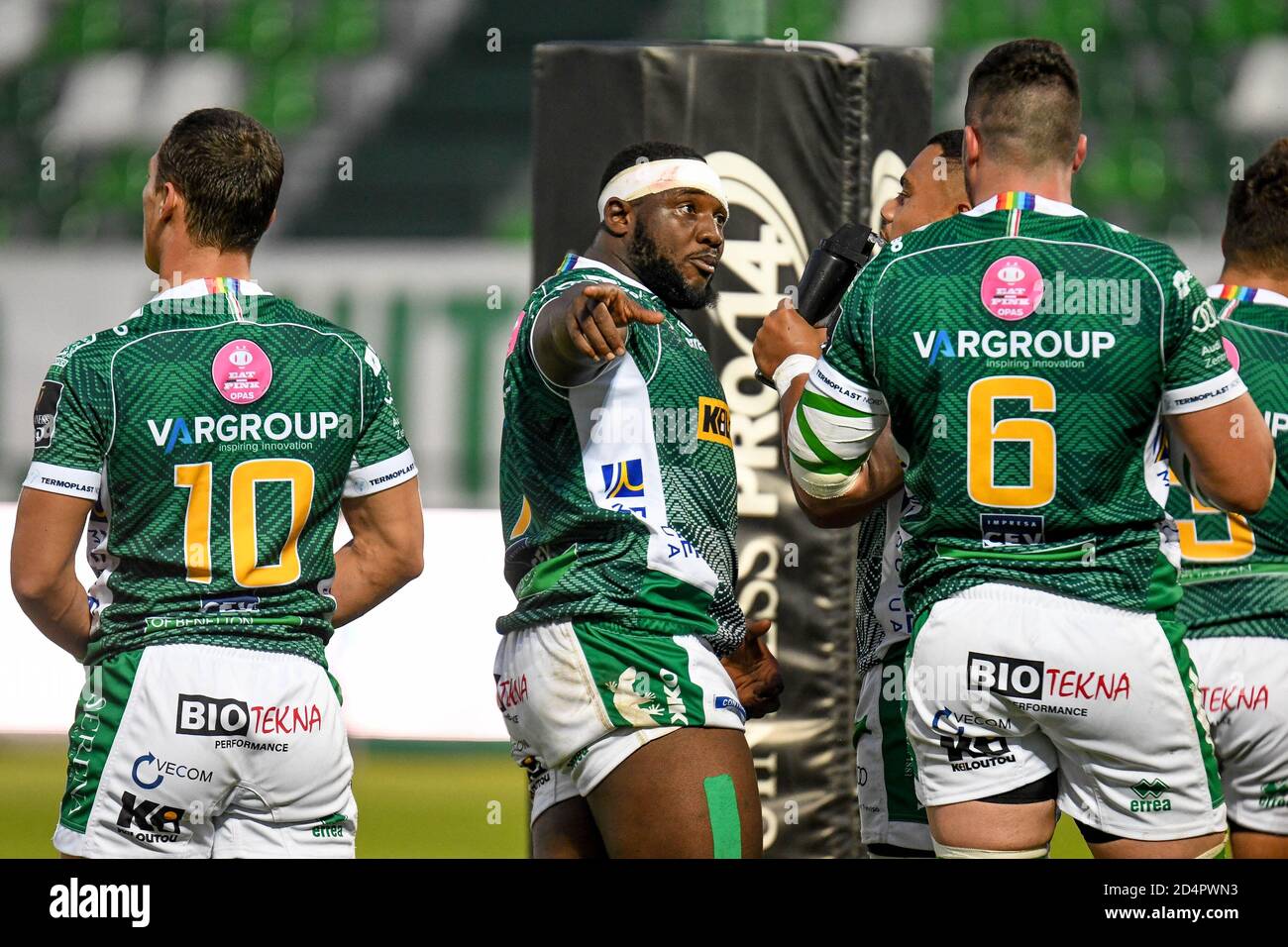 Treviso, Italy. 10th Oct, 2020. Cherif Traore (Treviso) during Benetton  Treviso vs Leinster Rugby, Rugby Guinness Pro 14 in Treviso, Italy, October  10 2020 Credit: Independent Photo Agency/Alamy Live News Stock Photo - Alamy
